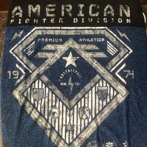 American Fighter Tshirts 3XL but fit more like 2XL, very good condition.